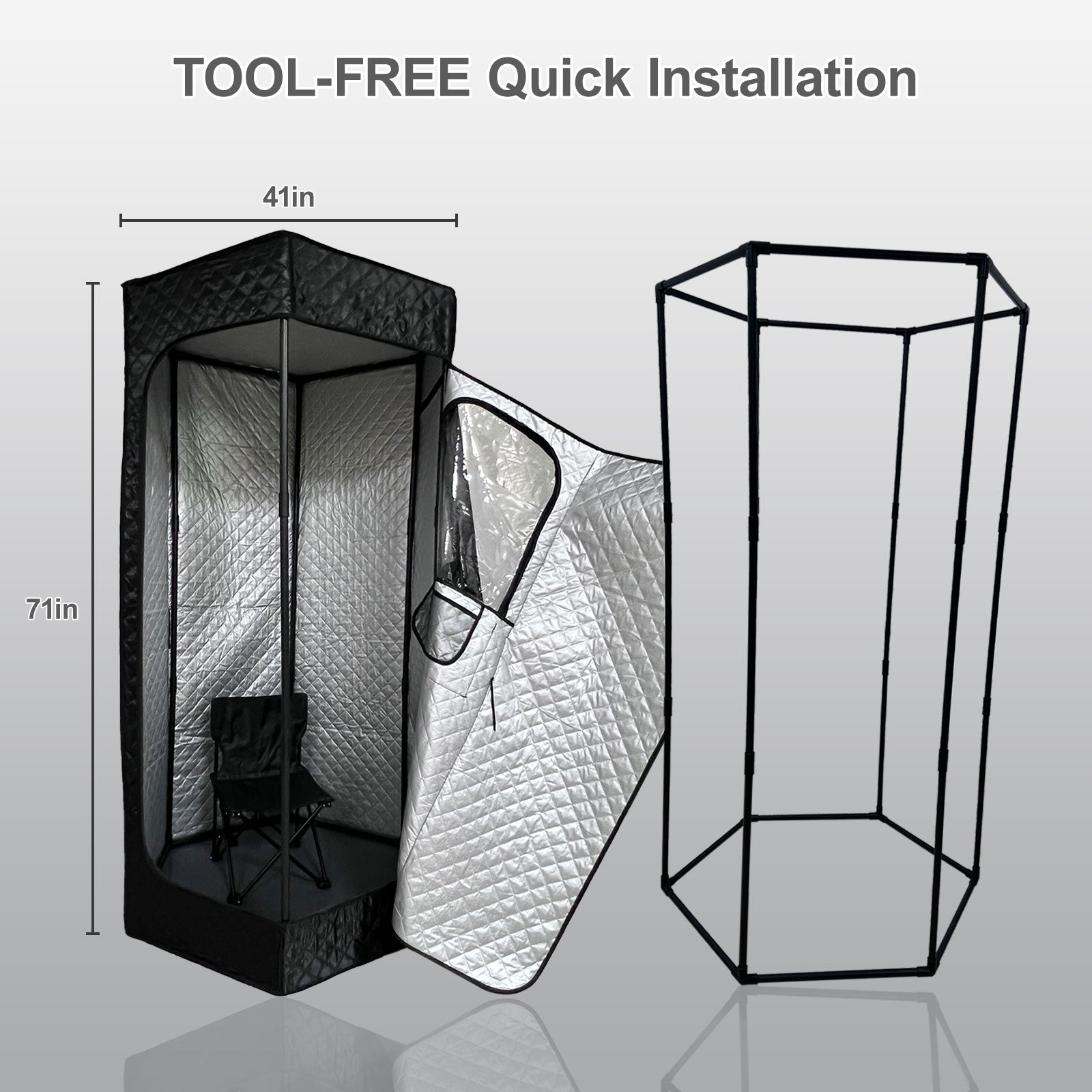 New portable sauna steamer, personal home spa artifact, 4 liter large capacity steamer, adjustable time and temperature, with remote control and folding chair