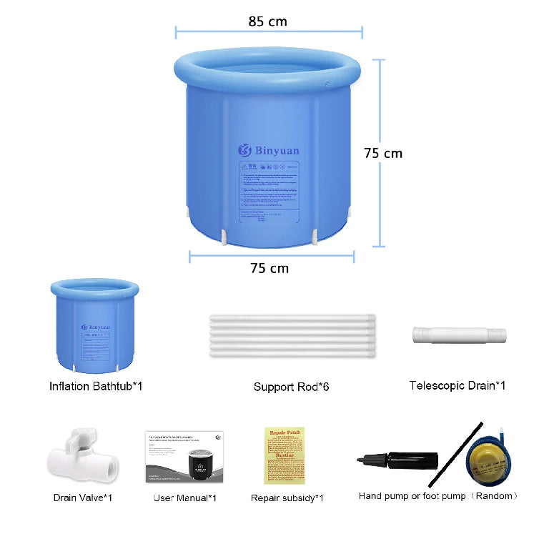 Quick Inflation and Dual Drain Design Ice Bath Tub