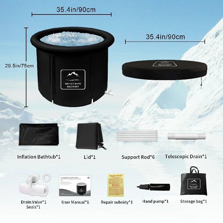Efficient Valve and Dual Drain Design Ice Bath Tub