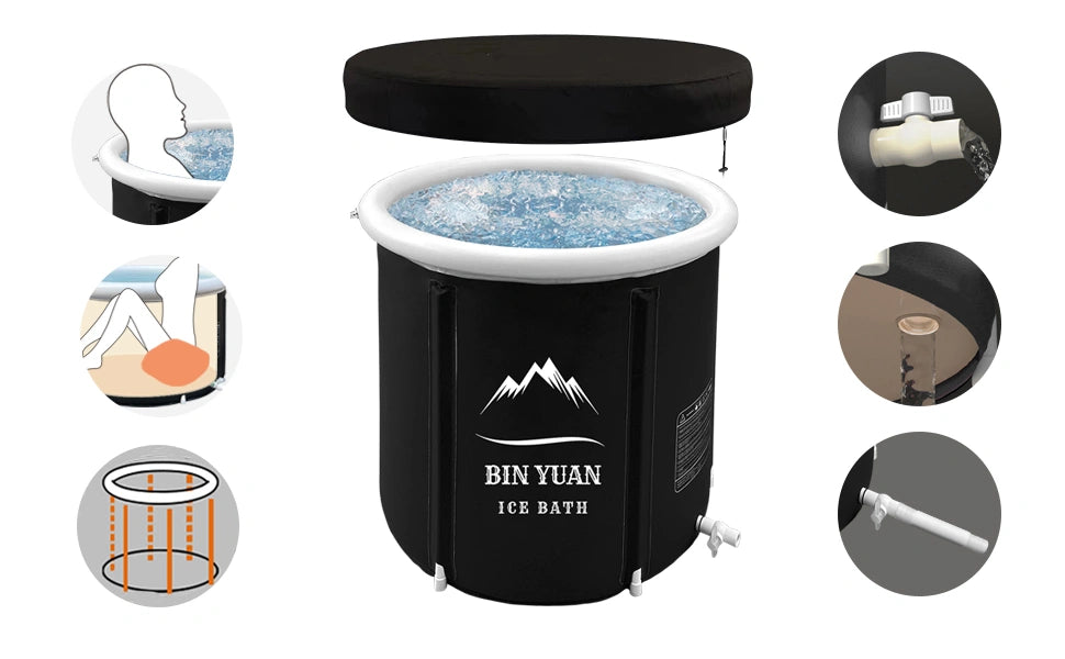 Convenient ice bath tub with quick water removal for easy maintenance.