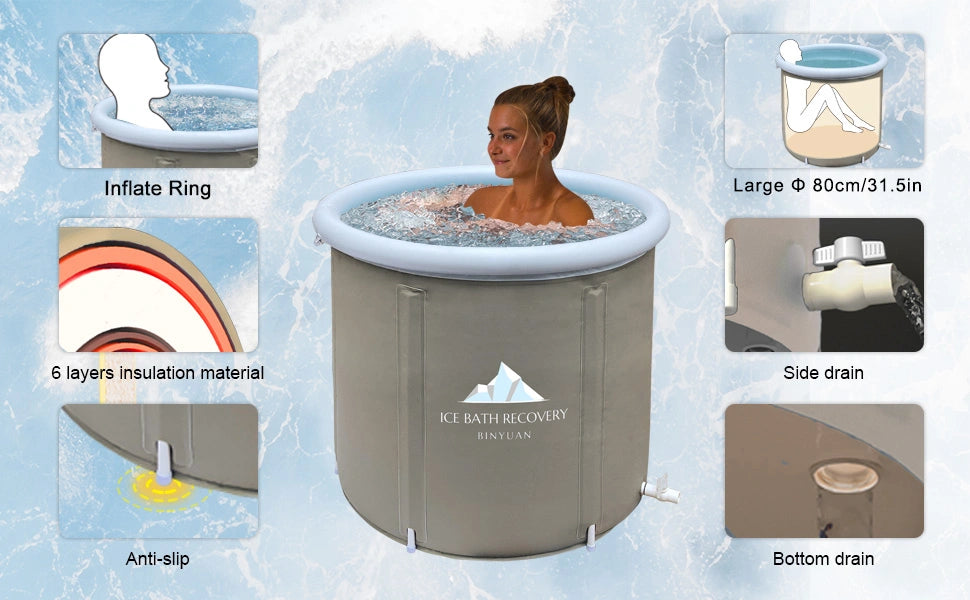 Convenient Portable Spa Tub - Easily transportable, this portable spa tub offers a luxurious soaking experience.