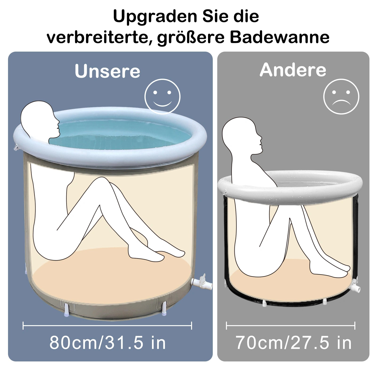 Portable Bathtub for Outdoor Use - Halrove's inflatable tub is perfect for outdoor hot or cold baths.