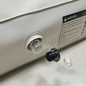 Anti-leakage valve design on inflatable air mattress.