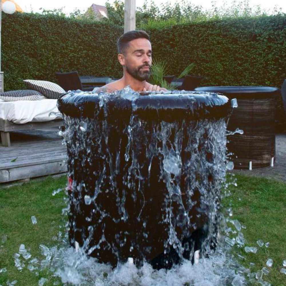 Top-rated Halrove cold bath recovery tub, ideal for outdoor use.