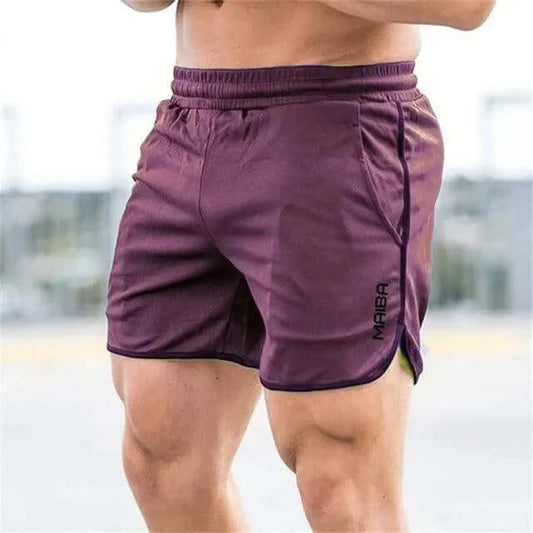 Men's Athletic Gym Shorts with Elastic Waistband and Side Pockets