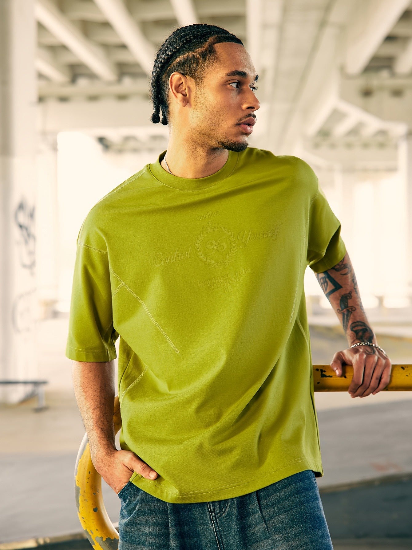 Men's Crewneck T-Shirt with Chest Graphic