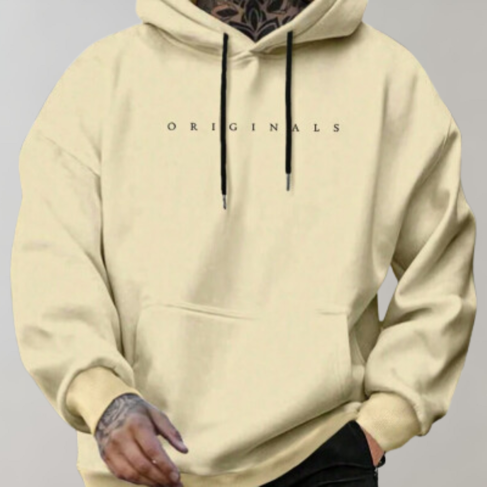 Men's Oversized Hoodie with Kangaroo Pocket and Drawstring Hood