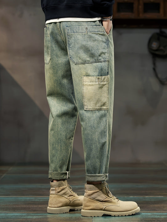 Men's Tapered Pants with Rolled Cuffs