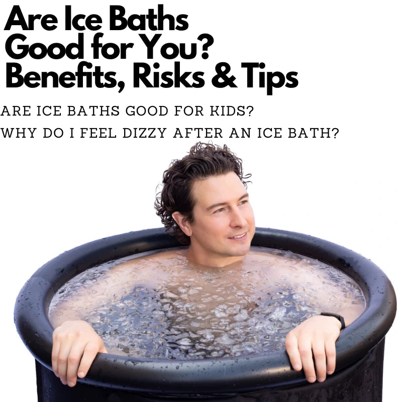 A man relaxes in a large tub filled with ice water, highlighting the practice of cold water immersion for recovery and wellness.