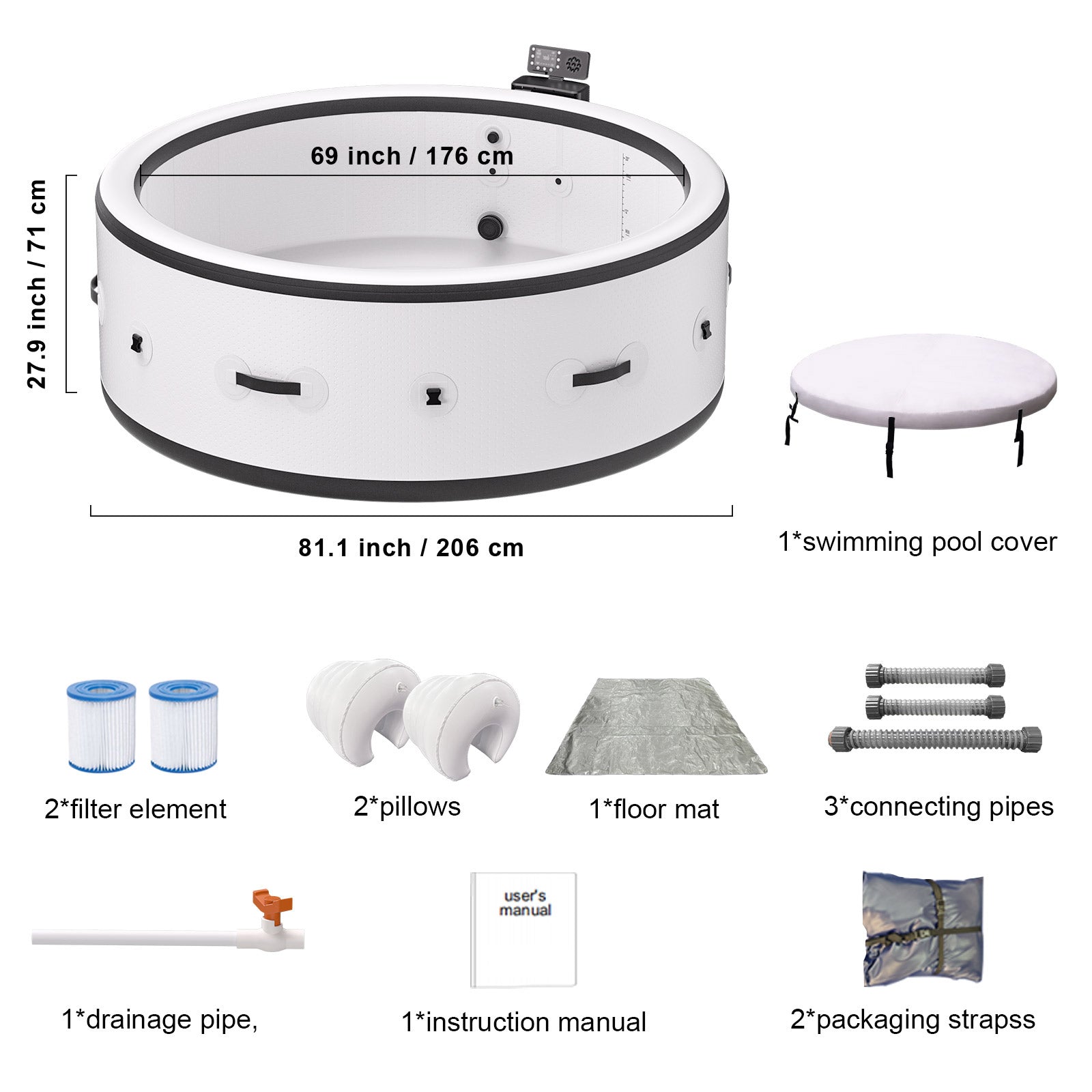 Inflatable Jacuzzi Hot Tub with Built-in Spa Features | Perfect for Outdoor Relaxation