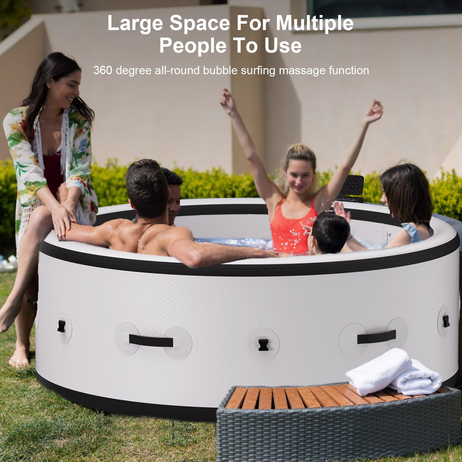 Inflatable Jacuzzi Hot Tub with Built-in Spa Features | Perfect for Outdoor Relaxation