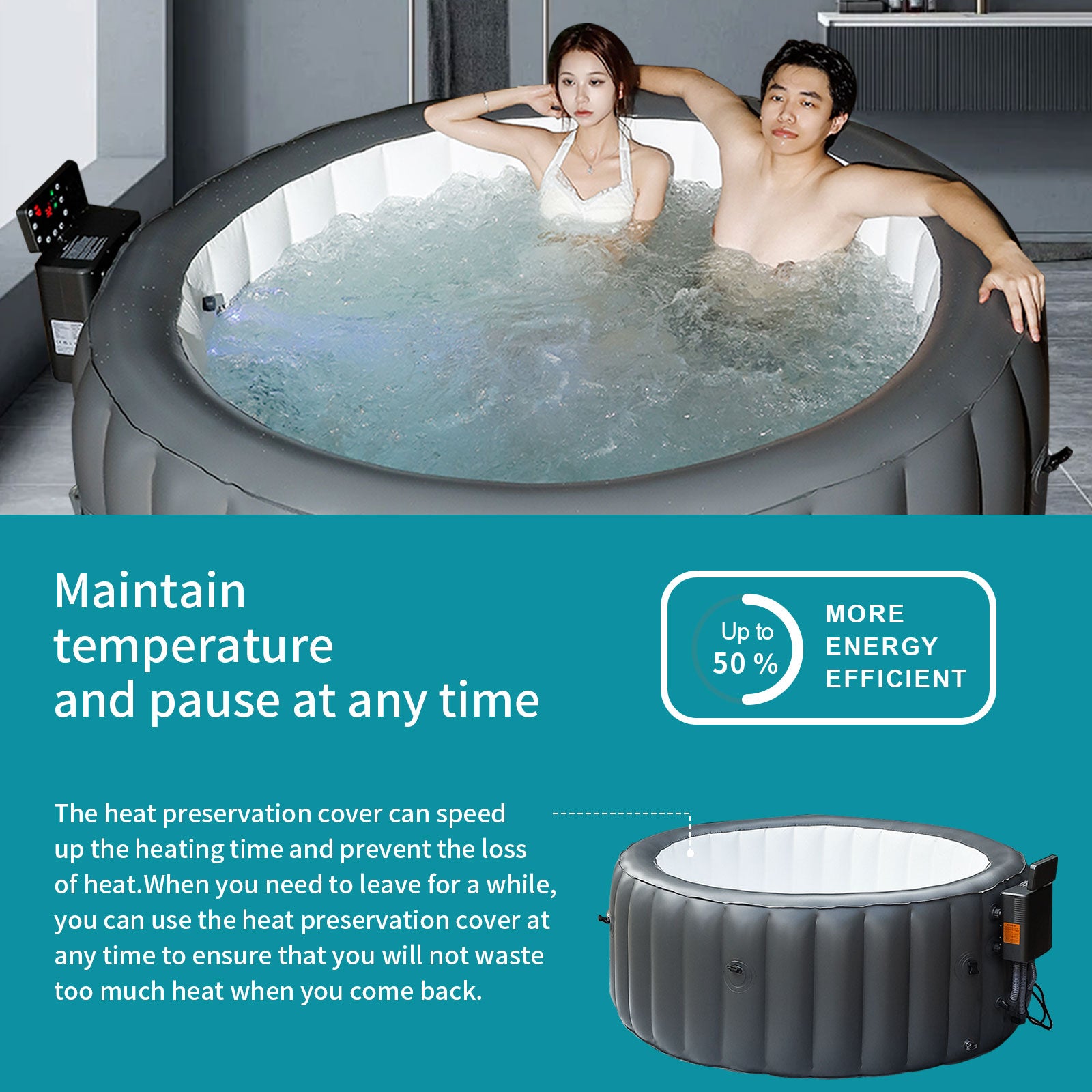 Hot water spa tub, jacuzzi spa hot tub, spa with swim, swim spa hot tub, inflatable spa, six ambient light spa