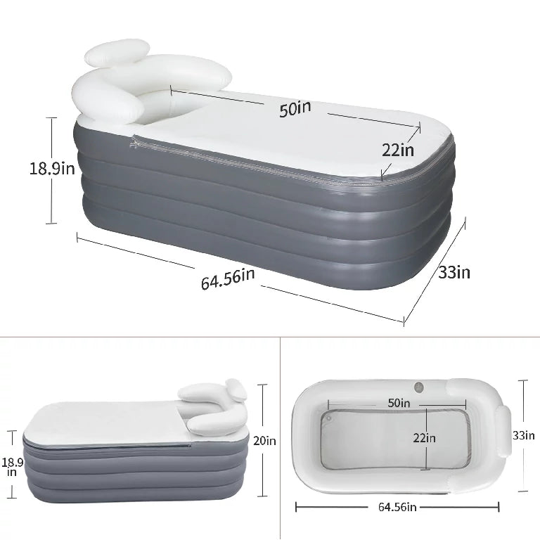 Easy-to-use inflatable bathtub with air pump