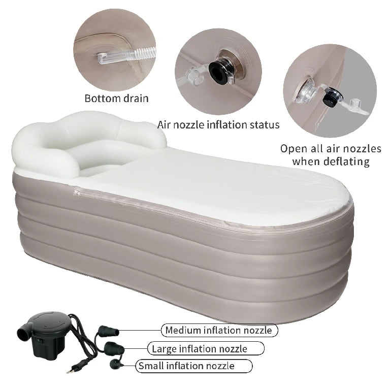 Portable spa tub with quick inflation and deflation