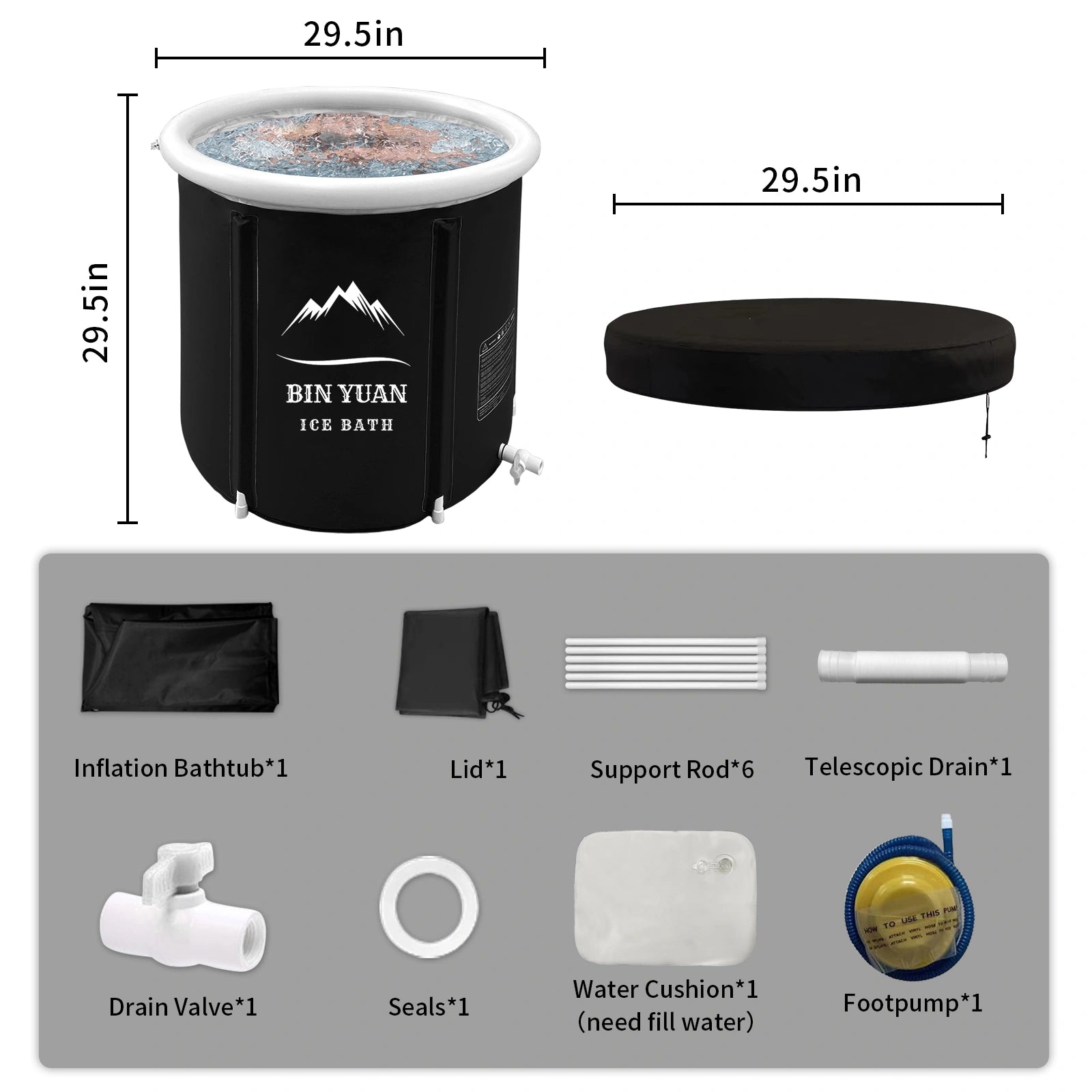 Efficient ice recovery bath tub for fitness enthusiasts