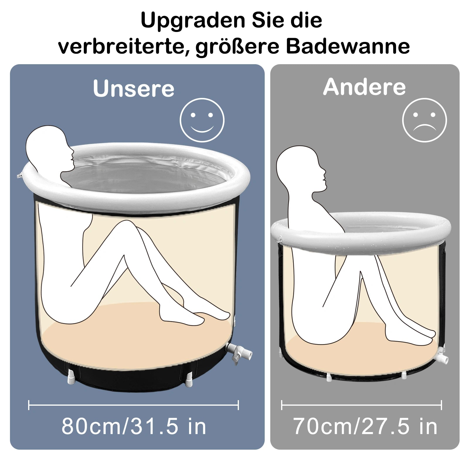 Large Portable Hot Tub - This inflatable hot tub provides ample space for a relaxing soak.