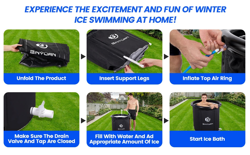 Durable Inflatable Portable Cold Plunge Ice Bath Tub for athletes