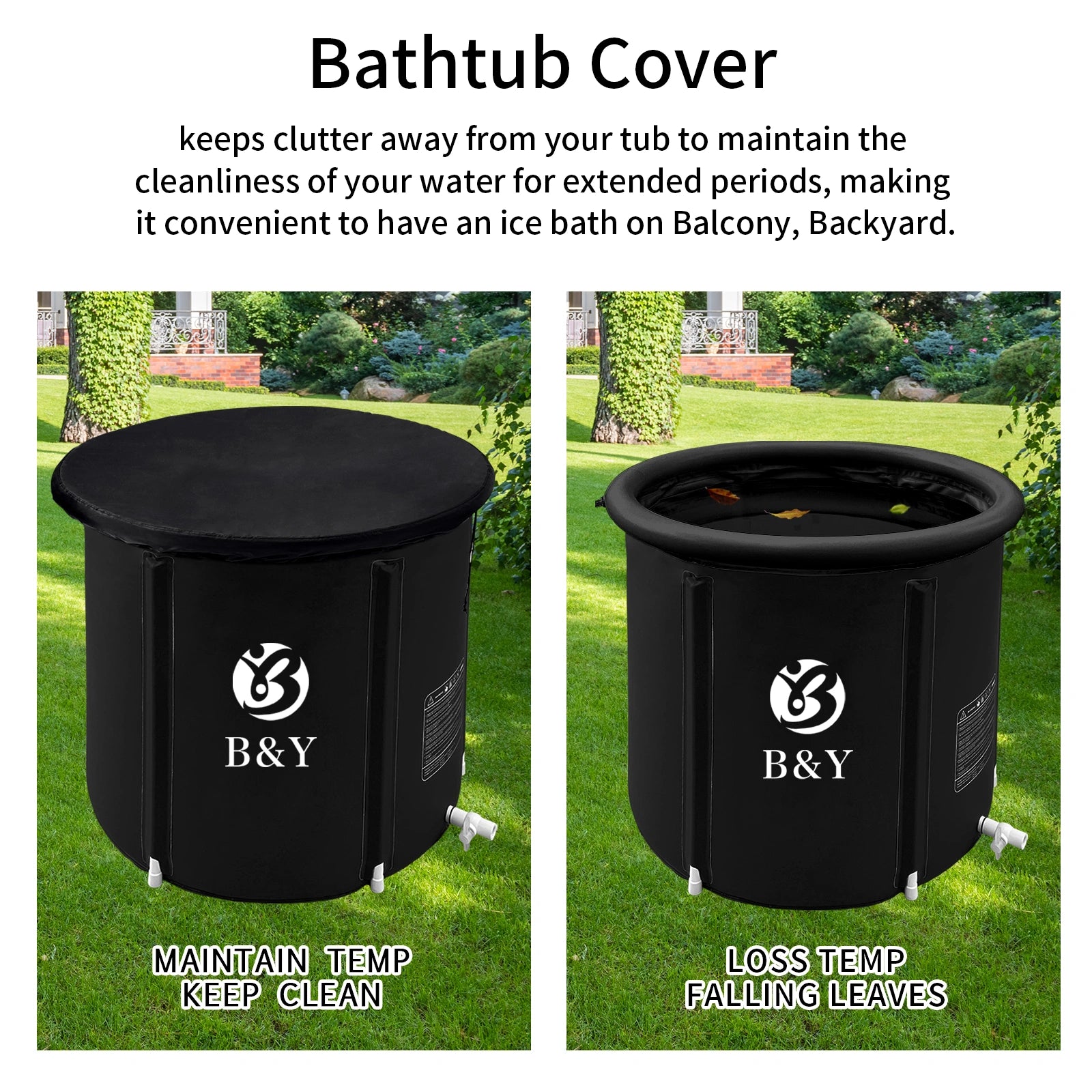 Protective Cover for Inflatable Tub - Keep your water clean and temperature stable with Halrove's tub cover.