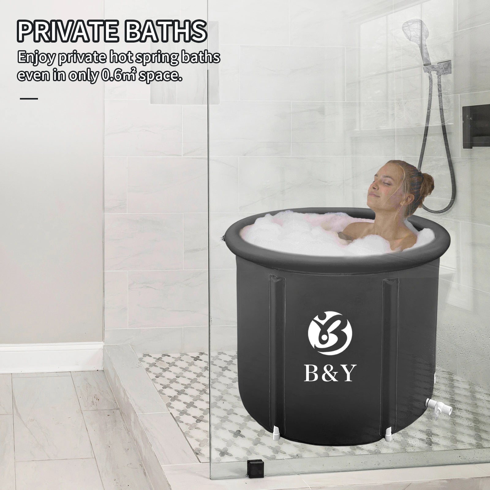 Compact Portable Bathtub for Showers - Perfect for small spaces, this portable bathtub fits in most shower stalls.