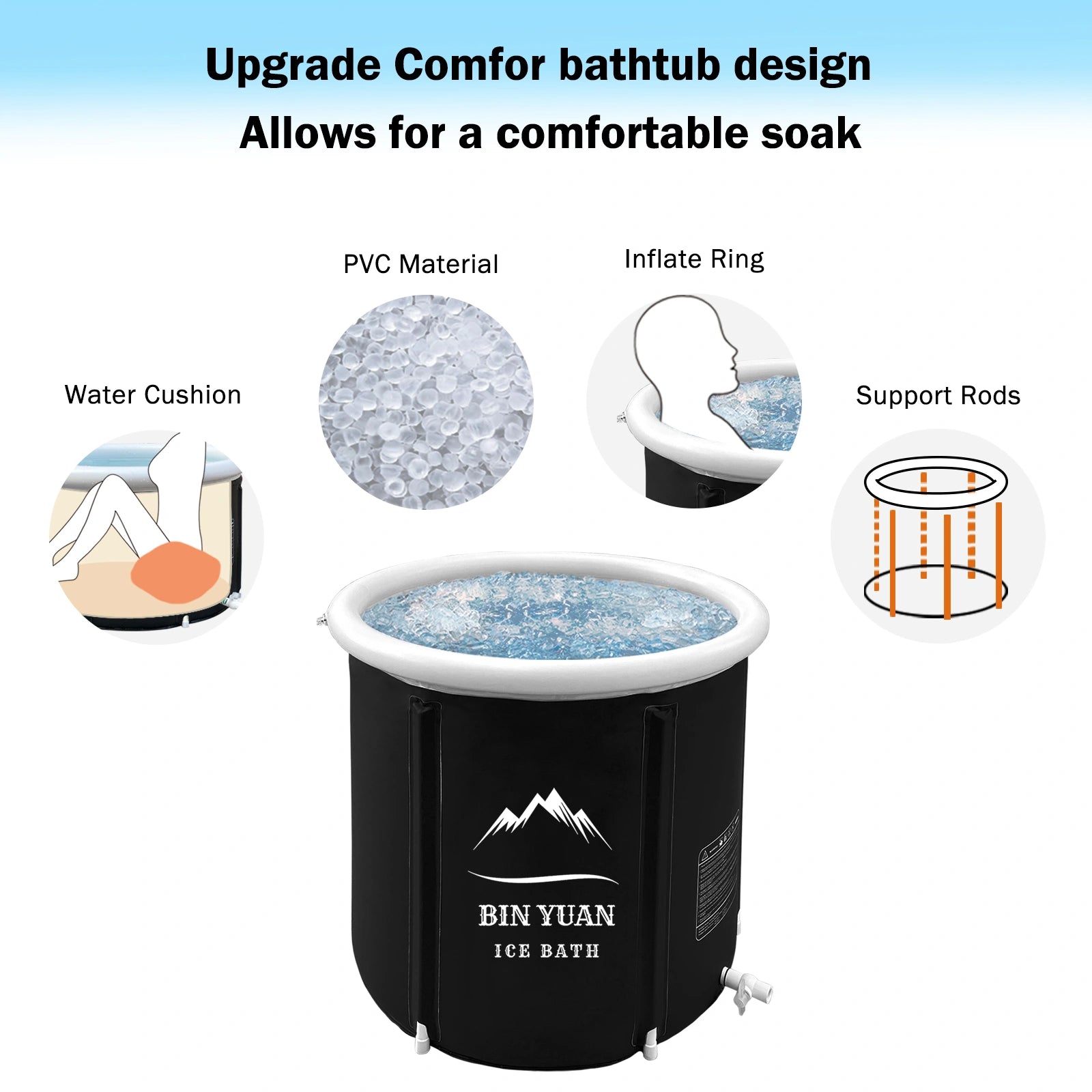 Portable bathtub for shower stall with easy-drain design