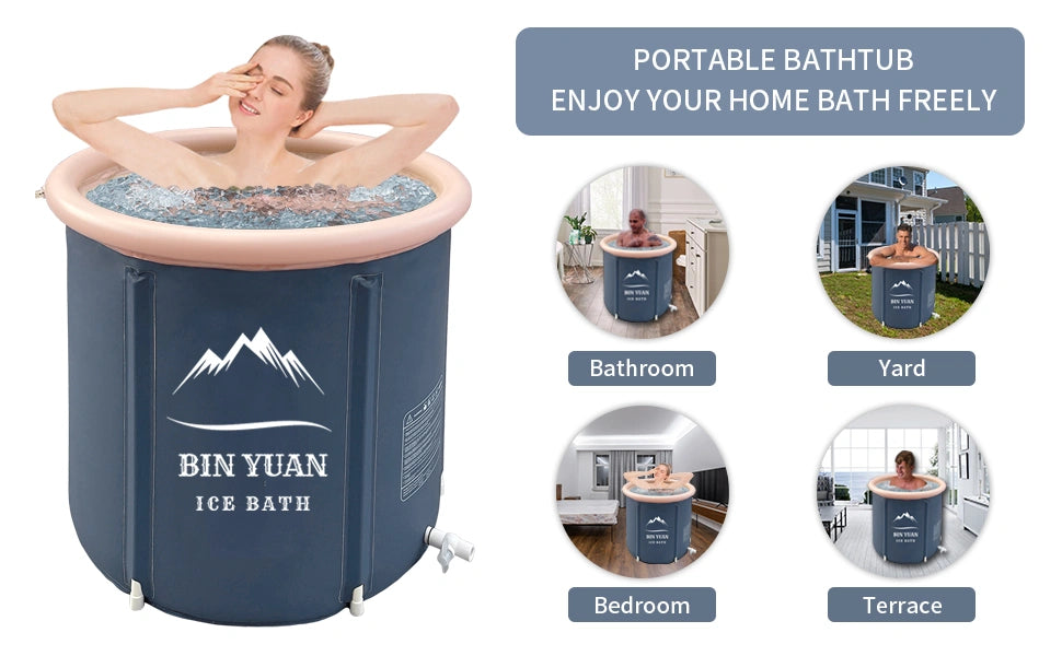 High-performance inflatable cold plunge tub for quick recovery