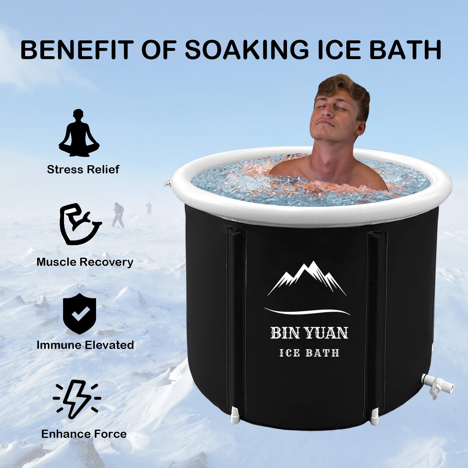 Adjustable ice bath tub for a customizable recovery experience.