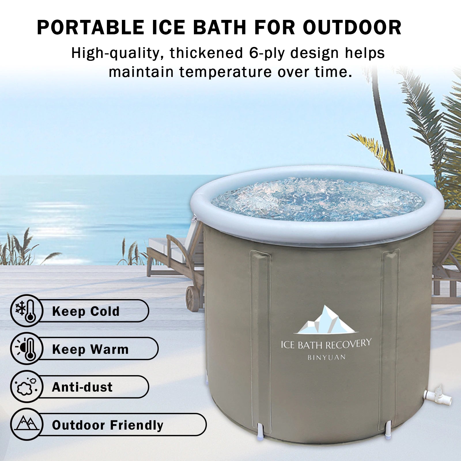 Outdoor Soaking Tub for Adults - Enjoy outdoor hot or cold soaks with this portable soaking tub.