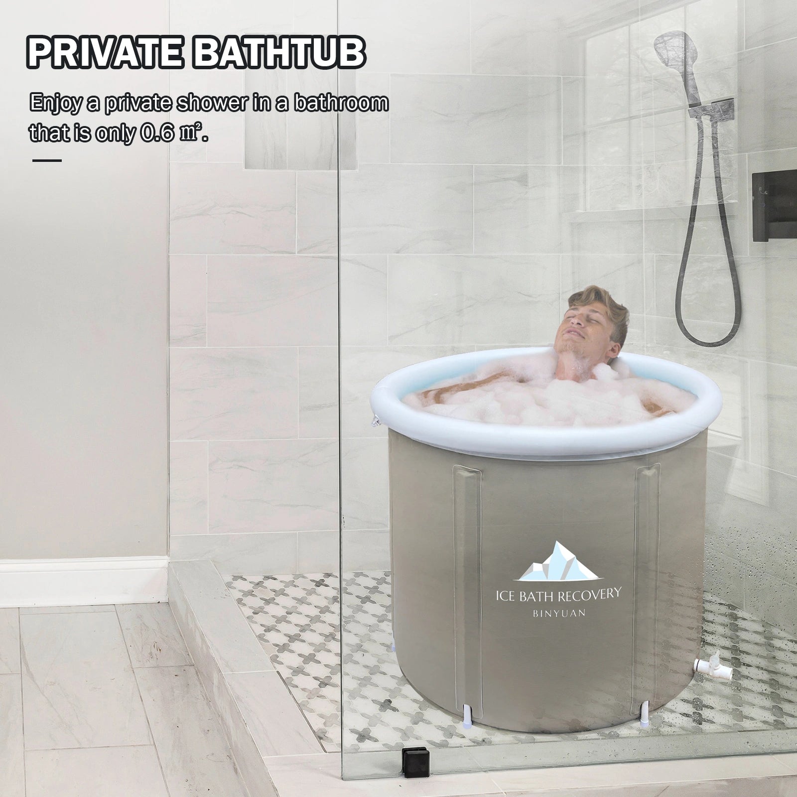 Compact Portable Bathtub for Showers - Perfect for small spaces, this portable bathtub fits in most shower stalls.