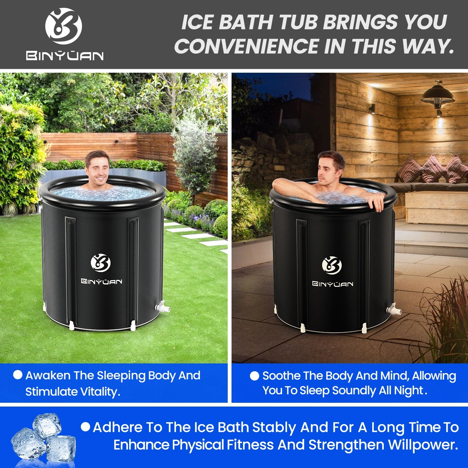 Reliable Inflatable Portable Cold Plunge Ice Bath Tub for muscle recovery