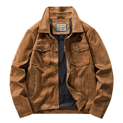 Men's Utility Jacket with Collar and Button Closure