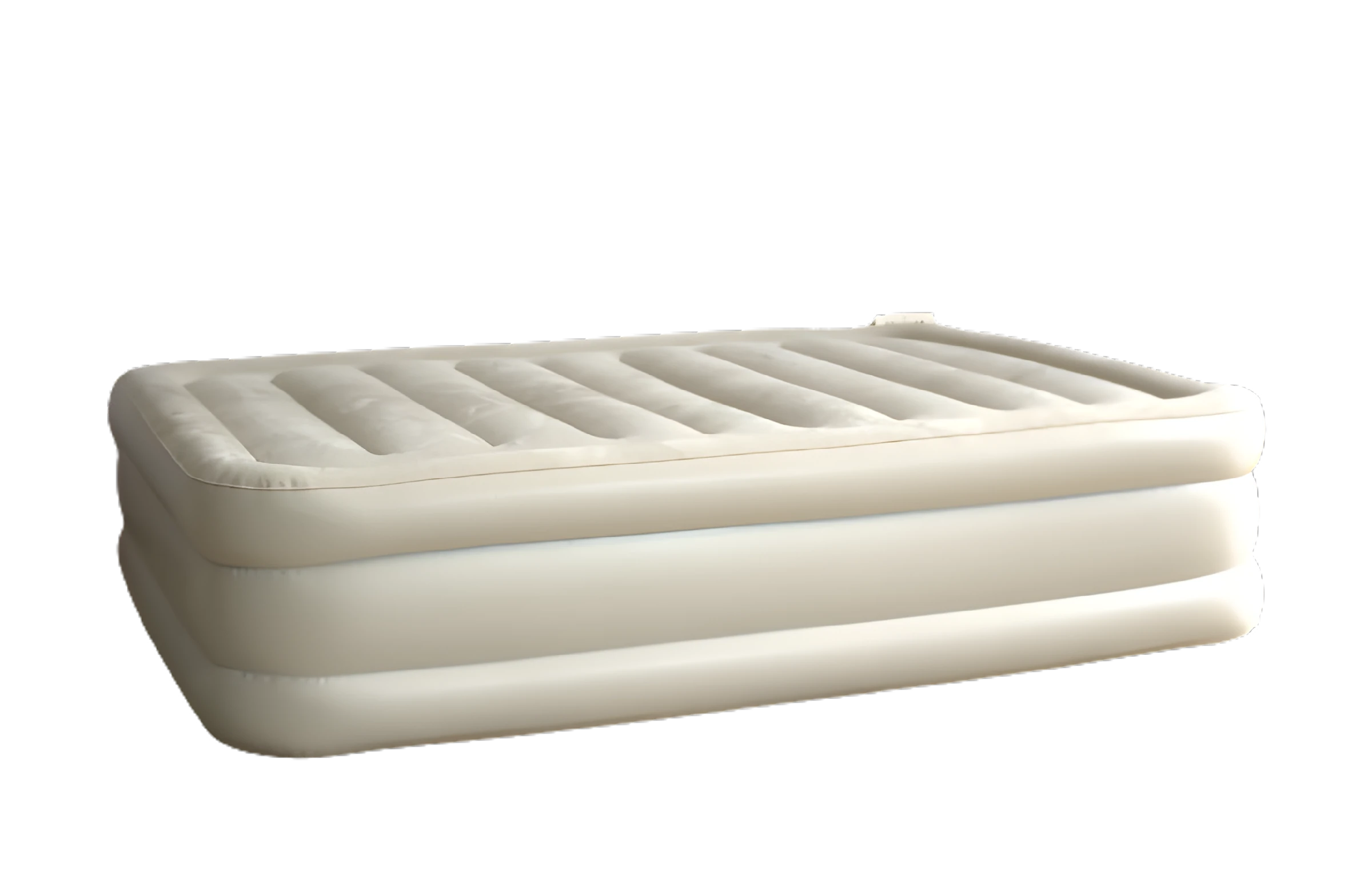 Side view of the queen size inflatable air mattress, showcasing its durable and waterproof construction.