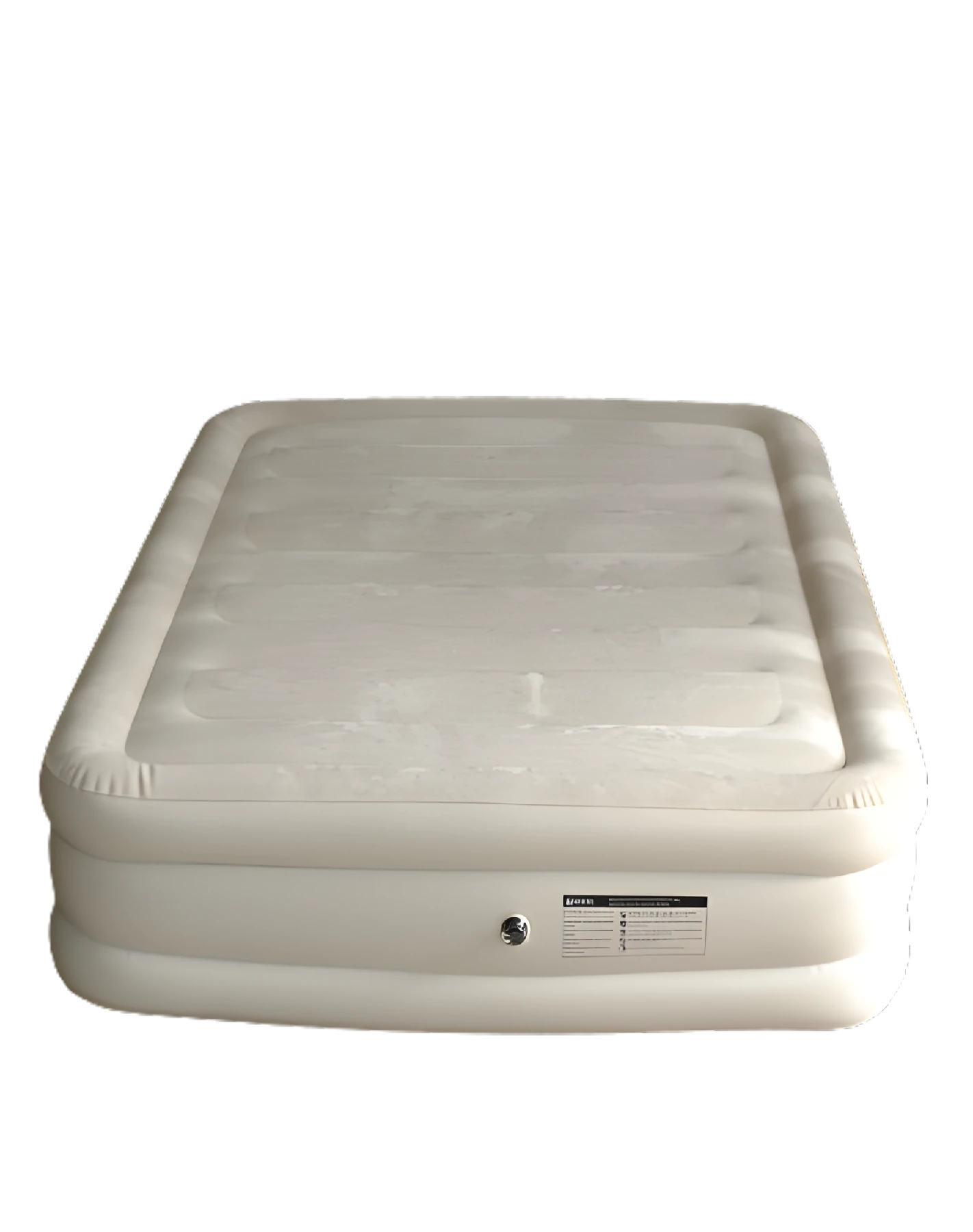 Close-up view of the queen size inflatable air mattress, illustrating the comfort and support features.