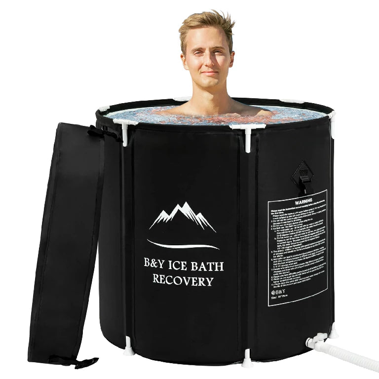 Collapsible adult bath tub for cold water therapy