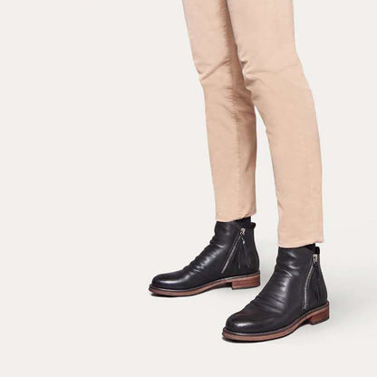 Men's Ankle Boots with Side Zip and Faux Leather Look