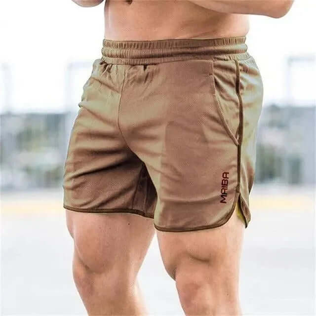 Men's Athletic Gym Shorts with Elastic Waistband and Side Pockets