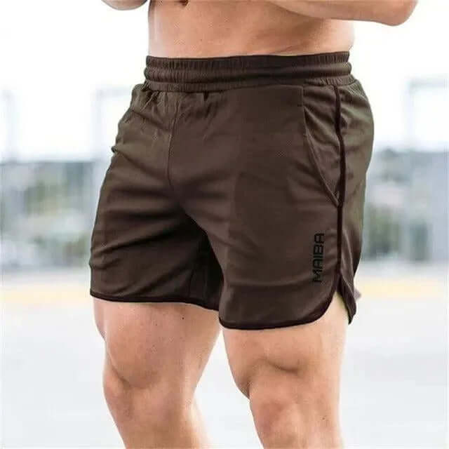 Men's Athletic Gym Shorts with Elastic Waistband and Side Pockets
