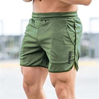 Men's Athletic Gym Shorts with Elastic Waistband and Side Pockets