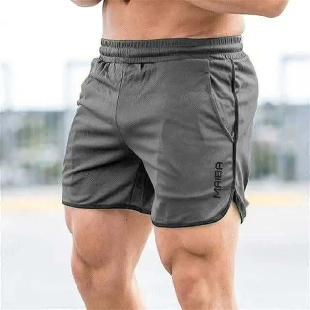 Men's Athletic Gym Shorts with Elastic Waistband and Side Pockets