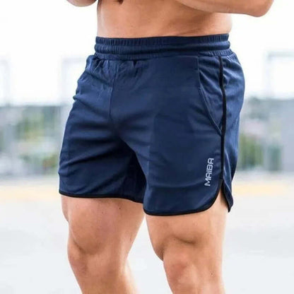 Men's Athletic Gym Shorts with Elastic Waistband and Side Pockets
