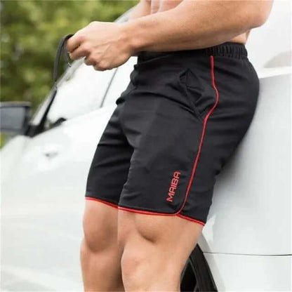 Men's Athletic Gym Shorts with Elastic Waistband and Side Pockets