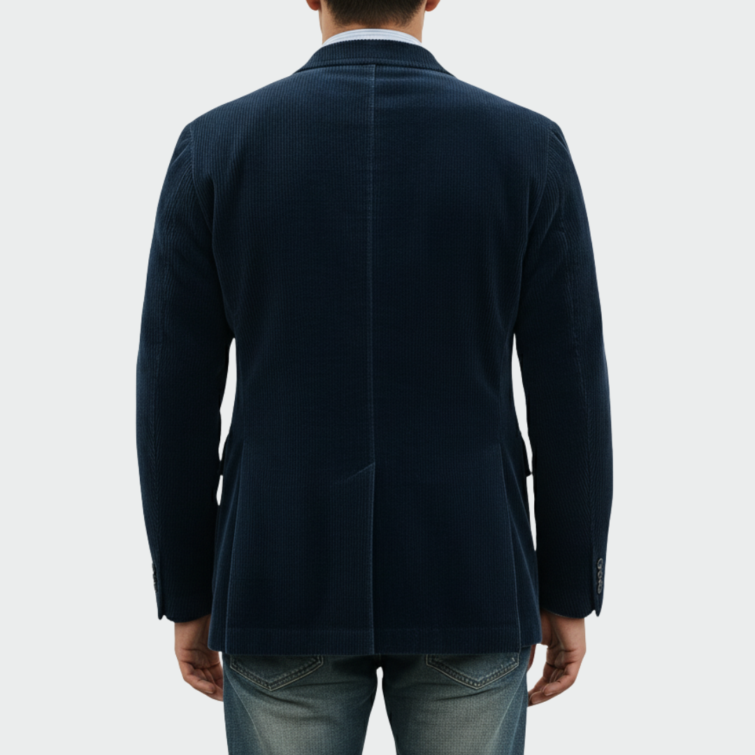 Men's Blazer and Waistcoat Set with Notch Lapel and Flap Pockets