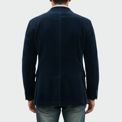 Men's Blazer and Waistcoat Set with Notch Lapel and Flap Pockets