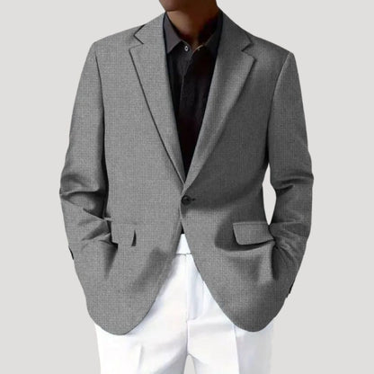 Men's Blazer Single-Button with Notch Lapel and Tailored Fit