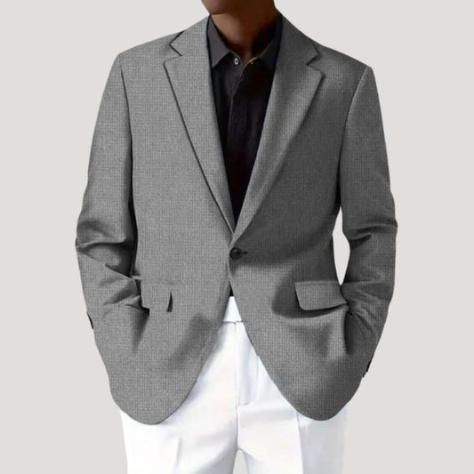 Men's Blazer Single-Button with Notch Lapel and Tailored Fit