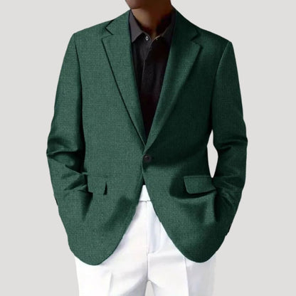 Men's Blazer Single-Button with Notch Lapel and Tailored Fit