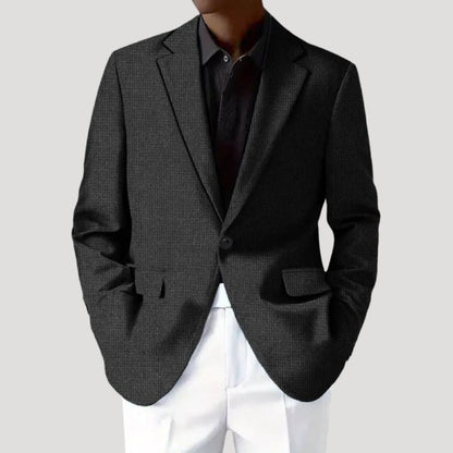 Men's Blazer Single-Button with Notch Lapel and Tailored Fit