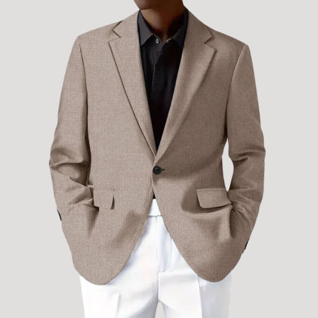 Men's Blazer Single-Button with Notch Lapel and Tailored Fit