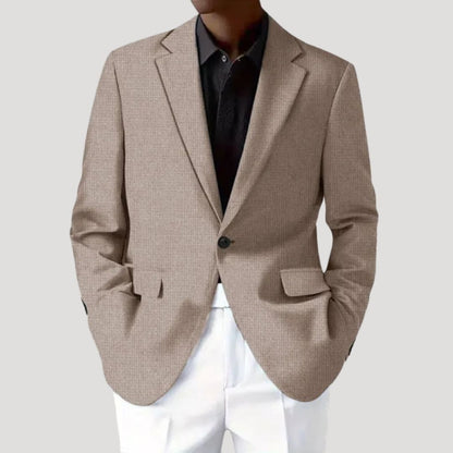 Men's Blazer Single-Button with Notch Lapel and Tailored Fit