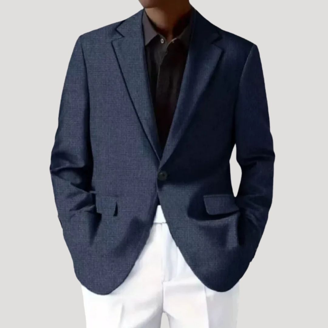 Men's Blazer Single-Button with Notch Lapel and Tailored Fit