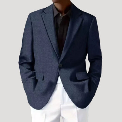 Men's Blazer Single-Button with Notch Lapel and Tailored Fit